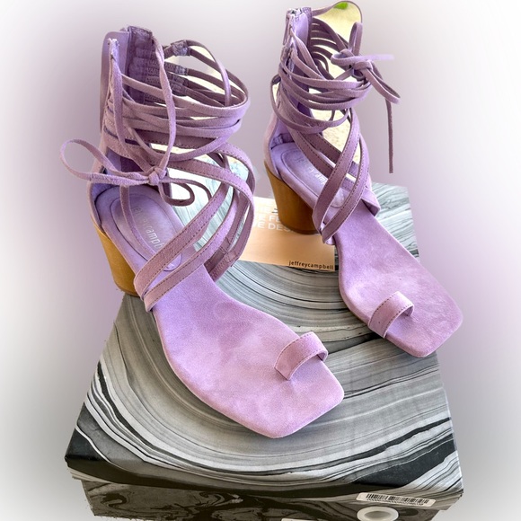 Jeffrey Campbell Shoes - Jeffrey Campbell Rowen: slanted cone heel, squared-off toe signal, & ankle-wrap